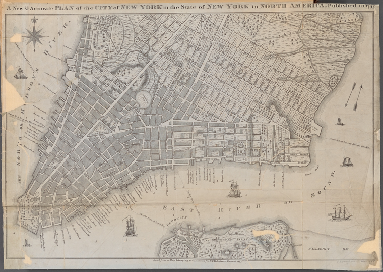 Map of Lower Manhattan from 1797
