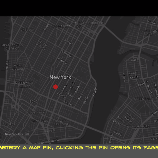 Screenshot from the wireframe of the Mapping Cemeteries project for the "Splash" (or Mapping) page.