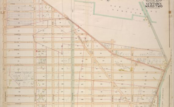 Map from 1901-1904 Showing Part of Long Island City, Newtown, and New Calvary Cemetery in Queens, New York