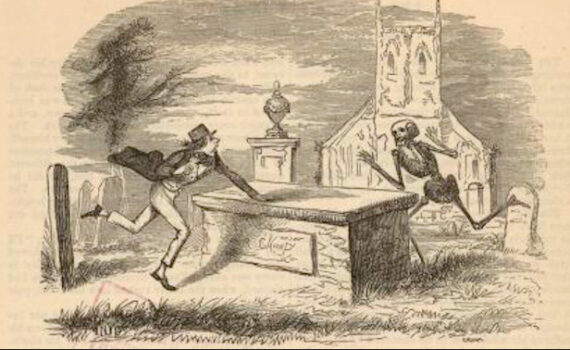 Man chased a skeleton around a crypt